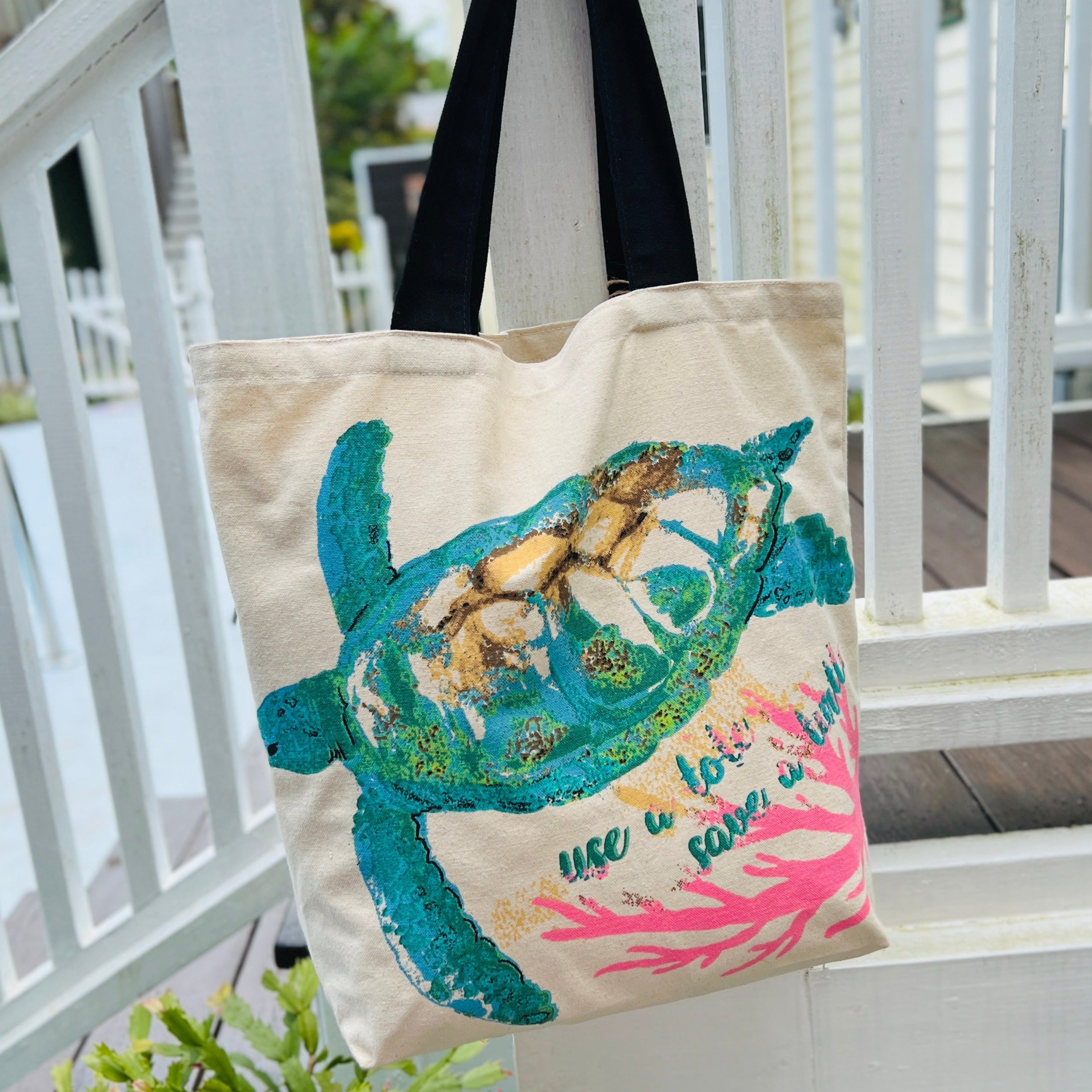 Aquamarine Sea sold Turtle large Tote Bag