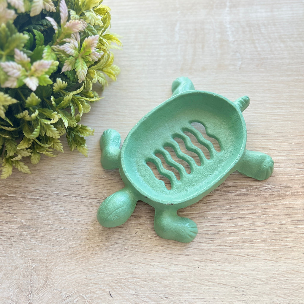 Mother and baby Turtle iron trinket offers dish